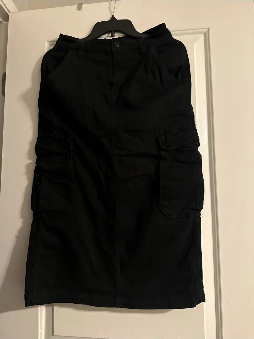 TNA Black Cargo Midi Skirt